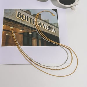 1 stück simple series  linie edelstahl gold farbe damen layered halsketten h5 Bild5