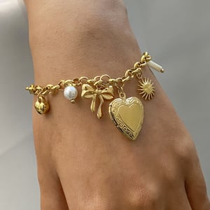 1 stück simple series  style liebes-/herzform edelstahl 18 karat vergoldet damen charm armbänder h5 Bild3