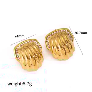1 pair simple series  style geometric stainless steel  gold plated women stud earrings h5 Picture6