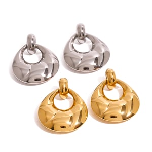 1 pair simple style geometric stainless steel  gold plated women's drop earrings h5 Picture6