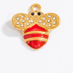 1 Paar Anhänger „Romantic Series Sweet Heart“ aus Edelstahl mit 18 Karat Vergoldung für Damen h5 Bild5