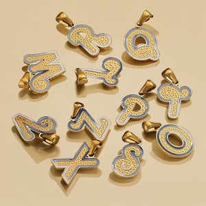 1 Piece Simple Series Chic Letter Stainless Steel Gold Color Unisex Pendants h5 Picture4