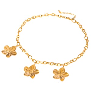 1 piece simple series  style flower stainless steel  gold plated women pendant necklaces h5 Picture5