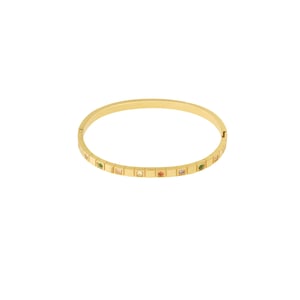 1 Stück Klassische Serie Elegante Mischfarben Edelstahl Gold Farbe Damen Armreifen h5 Bild5