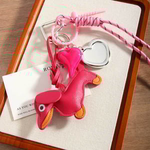 1 Piece Fashionable Series Cute Pink Wiener Dog & Mirror Rayon Women's Bag Charms h5 Picture5