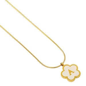 1 piece simple hign-end style five-leaf clover shape stainless steel  gold plated inlay shell women's pendant necklace h5 Picture8