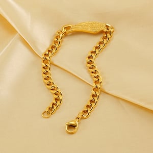 1 stück simple series klassische edelstahl  vergoldete unisex-kettenarmbänder h5 Bild4
