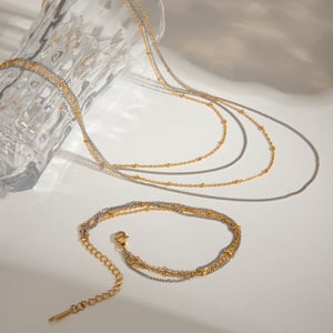 1 Piece Minimalist Series Classic Annular Stainless Steel Gold and Silver Color Women's Layered Necklaces h5 Picture4