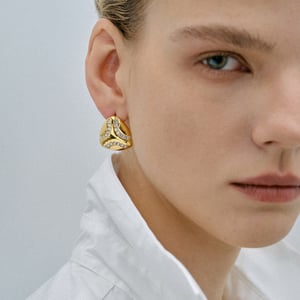 JD Designermodell! Diamant-/tropfenförmige Diamantohrringe aus 18 Karat Gold und Edelstahl im europäischen und amerikanischen Stil, einfache Ohrringe im kalten Stil h5 Bild4