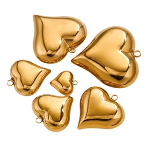 1 Piece Romantic Series Sweet Heart Stainless Steel Gold Color Women's Pendants h5 Picture6