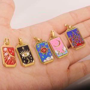 1 Piece Romantic Series Elegant Sun Drop Oil Stainless Steel Gold Color Women's Pendants h5 Picture3