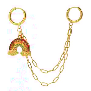 1 paio di pendenti da donna con strass in acciaio inossidabile placcato oro , serie romantica, geometrici, giornalieri h5 Immagine5