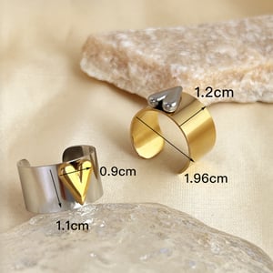 1 Piece Mixed Color Heart Stainless Steel Women's Adjustable Rings h5 Picture5