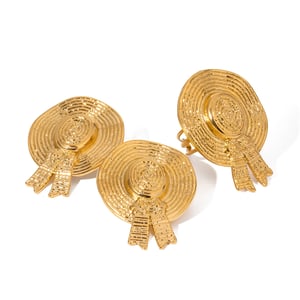 1 pair simple series retro geometric stainless steel  gold plated women adjustable rings h5 Picture6