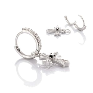 1 Piece Sophisticated Series Stylish Cross Shape Copper Zircon Women's Drop Earrings h5 Picture4