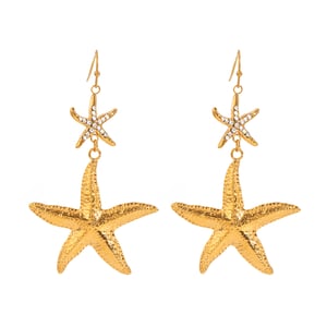 1 pair simple series vacation turtle stainless steel  gold plated rhinestone women drop earrings h5 Picture6
