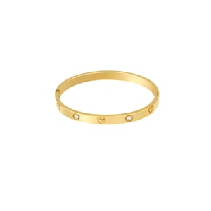 1 Stück Klassische Serie Einfache Geometrische Edelstahl Gold Farbe Damen Armreifen h5 Bild8