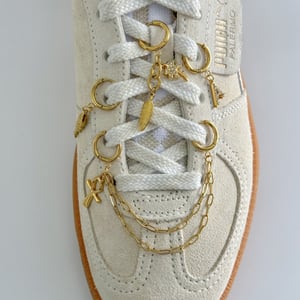 1 paio di ciondoli da donna in acciaio inossidabile placcato oro , serie semplice, con croce giornaliera h5 Immagine3