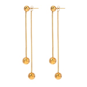 1 pair retro simple style tassel shape stainless steel  gold plated women's drop earrings h5 Picture6