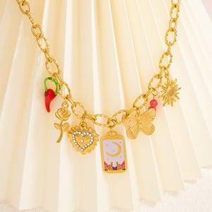 1 piece romantic series elegant heart stainless steel  gold color plated glass women's pendant necklaces h5 Picture5