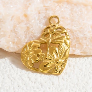 1 Piece Classic Series Vintage Geometric Stainless Steel Gold Color DIY Women's Pendants h5 Picture3