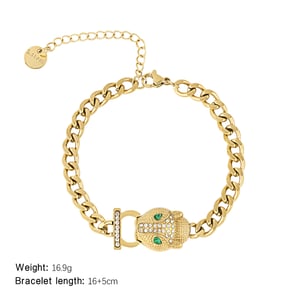 1 Stück Luxuriöse Serie Retro Tier Titan Stahl Gold Farbe Damen Kettenarmbänder h5 Bild4