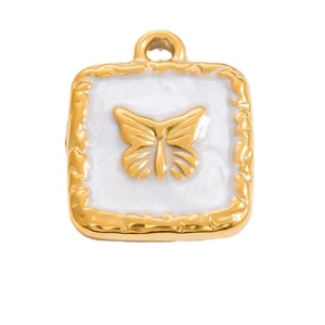 1 Piece Classic Series Retro Bow Knot Pattern Oil- Glazing Stainless Steel Gold Color Women's Pendants h5 Picture8
