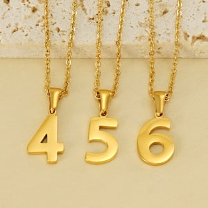 1 Piece Golden Simple Series Simple Letter Women's Pendant Necklaces h5 Picture5