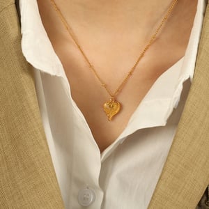 1 piece romantic series retro heart titanium steel  gold color plated women's pendant necklaces h5 Picture4