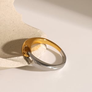 1 Piece Mixed Color Stainless Steel Gold Plated Zircon Women's Adjustable Rings h5 Picture5