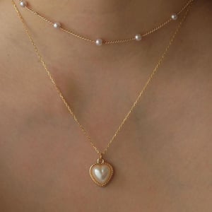 1 Stück Romantische Serie Süße Liebe/Herzform Edelstahl Gold Farbe Damen Anhänger Halsketten h5 Bild7