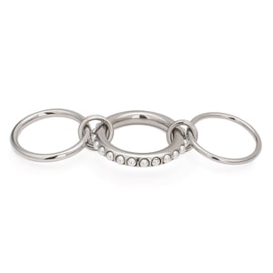 1 pair simple series daily geometric stainless steel  gold plated artificial pearl women single ring h5 Picture6