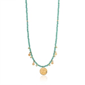 1 Piece Sophisticated Series Elegant Eye Stainless Steel Gold Color Green Crystal Women's Beaded Necklaces h5 Picture9