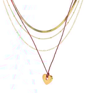 1 stück klassische serie  liebe/herzform edelstahl gold farbe damen layered halsketten h5 Bild10