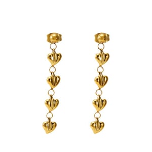 1 pair simple series classic tassel stainless steel  gold plated women drop earrings h5 Picture6