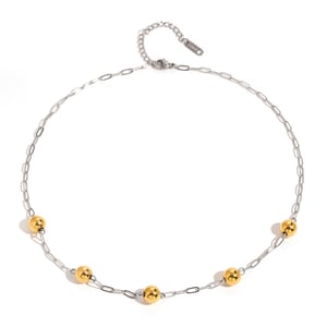 1 piece simple series casual geometric stainless steel  gold plated women chain necklaces h5 Picture5