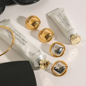 1 Pair Simple Series Modern Quadrilateral & Annular Shape Stainless Steel Gold Color Women's Stud Earrings h5 Picture9