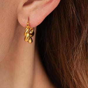 1 paar klassische serie  ringförmige edelstahl gold farbe damen creolen h5 Bild3