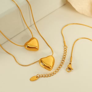 1 piece simple series simple heart stainless steel  gold plated women pendant necklaces h5 Picture4