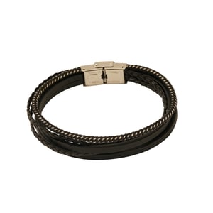 1 Paar grenzüberschreitendes mehrschichtiges handgewebtes Armband Herren Edelstahlschmuck Lederseilarmband Unisex Herrenarmband h5 Bild6
