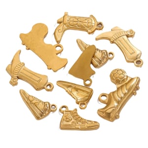 1 Piece Simple Series Chic Boots Stainless Steel Gold Color Unisex Pendants h5 Picture6
