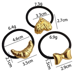 1 Stück Simple Series Niedliches Herz Edelstahl Goldfarben Damen Haargummis h5 Bild5