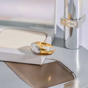1 stück simple series  oval edelstahl gold farbe damen verstellbare ringe h5 Bild8