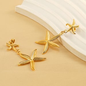 1 paire de boucles d&#39;oreilles tortue classiques en acier inoxydable plaqué or  pour femme h5 Image3
