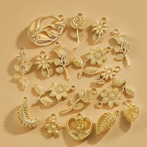 1 Piece Romantic Series Daily Rose Stainless Steel Gold Color Women's Pendants h5 Picture5