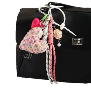 1 Piece Stylish Series Elegant Plaid Heart Shape Garniture Rayon Women's Bag Charms h5 Picture6