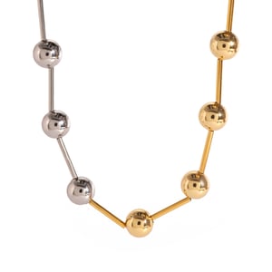 1 Stück Simple Series Einfache geometrische Edelstahl 18 Karat vergoldet Damen Kettenhalsketten h5 Bild5