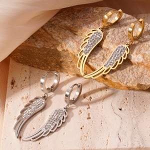1 Pair Sophisticated Series Chic SwingsTitanium Steel Gold Color Women's Drop Earrings h5 Picture3