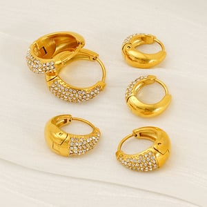 1 Paar Creolen aus der Simple Series Daily aus Titanstahl mit 18 Karat Vergoldung für Damen h5 Bild5
