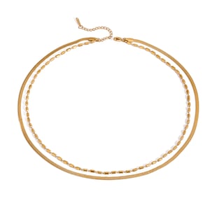1 piece simple series simple line stainless steel  gold plated women layered necklaces h5 Picture7